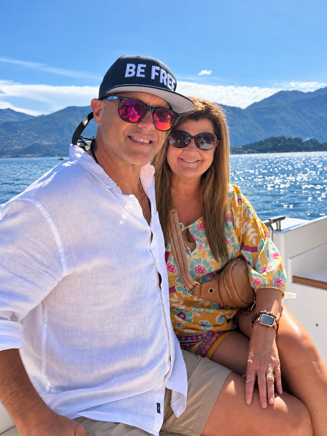 Greg and Karen together on Lake Como
